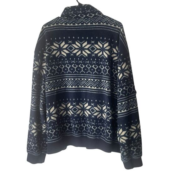 Brooks Brothers Men's Size Large Blue Fair Isle Half Zip Pullover Sweater - Picture 6 of 8
